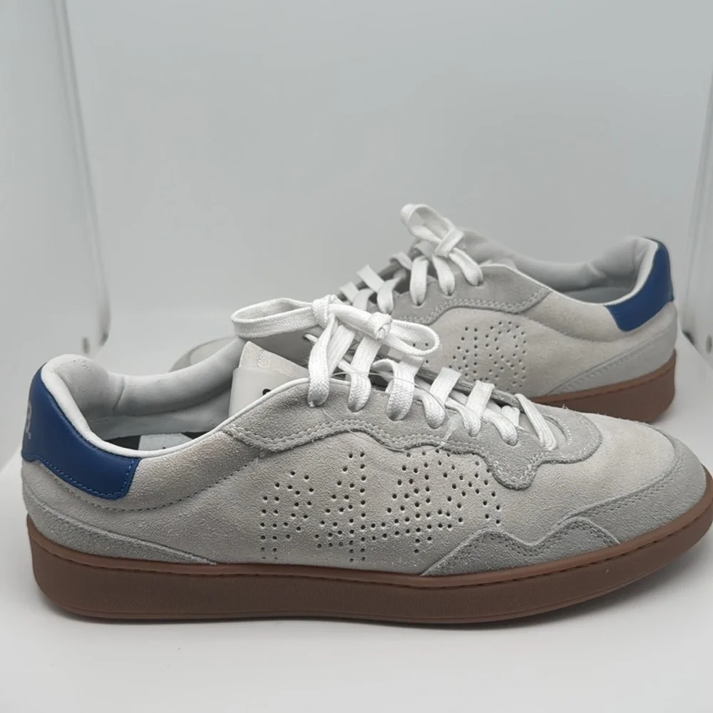 P448 Mens White At Heel and Tongue Vert Toe Wedge Leather Sneakers Shoes Size 39